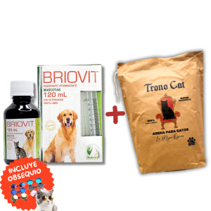 COMBO 5 Briovit Vitaminas 120ml+ Arena para Gatos PREMIUM